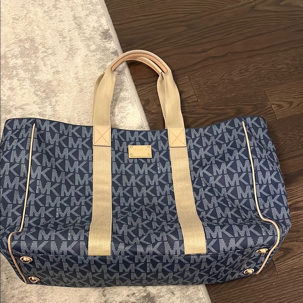 Michael Kors Blue Monogram Tote Bag